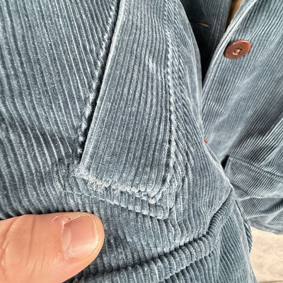 L.L. Bean Corduroy Barn Work Coat Chore Jacket Womens 1X Teal Quilted VTG 90s - Picture 6 of 12